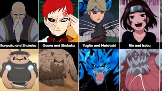 Jinchuriki and thier tailed beast in Naruto series