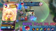 Beatrix 11/6/11 KDA WOW!!! | The Best Gameplay Beatrix, Best Build and Emblem Beatrix
