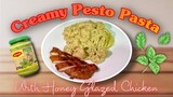 CREAMY PESTO PASTA with Honey Glazed Chicken - Easy & Yummy Recipe
