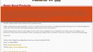 Resin Bond Products