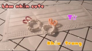 DIY || Cách làm nhẫn tai thỏ bằng khẩu trang cực dễ || It’s búnn