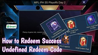 How to Redeem Success New Redeem Code in Mobile legends | Fix undefined Redeem Code