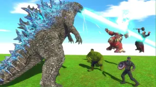 Avengers Fight Godzilla - The Initiative War - Animal Revolt Battle Simulator