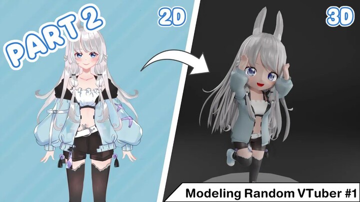 Let's make 3D CHIBI VTUBER BUNNY!! - Tokki Carotty Part 2| Modeling Random Vtuber #1