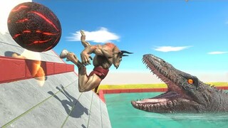 Evade Fireballs and Slide into Pool - Animal Revolt Battle Simulator