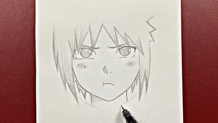 Cute anime boy drawing | how to draw kid sasuke step-by-step