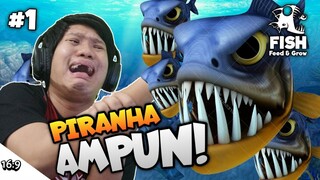 MENJADI IKAN ITU PERJUANGAN GAES!! WKWK Feed And Grow Fish Part 1 [SUB INDO] ~Azab Maling!