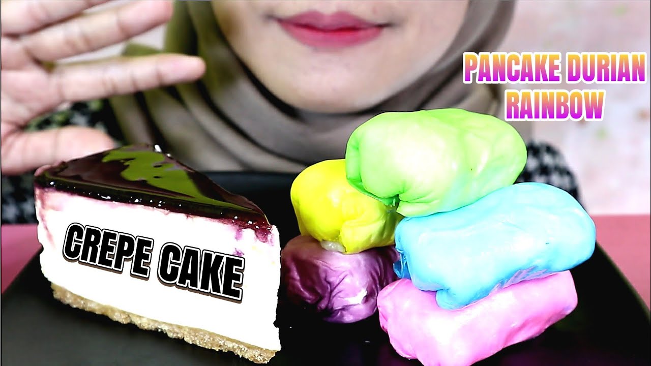 ASMR CREPE CAKE (Mango + Rose + Rainbow + Chocolate) Squishy EATING SOUNDS  NO TALKING | SAS-ASMR - YouTube