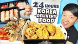 24 HOURS Eating ONLY Korean DELIVERY FOOD in Seoul South Korea
