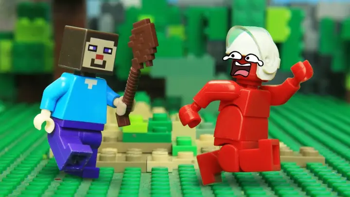 Lego in Real Life Stop Motion 5 Lego Bros on Minecraft Game