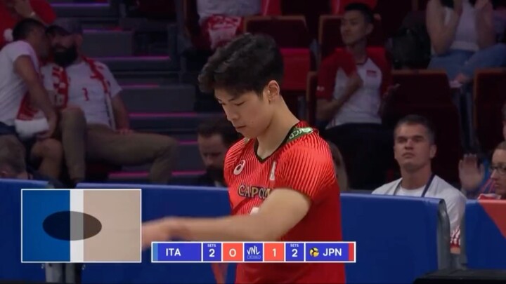 Kento Miyaura Serves like a cannon - 7 aces against Italy