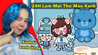 Mèo Simmy Thử Thách 24H Làm Mọi Thứ Thành MÀU XANH Trong ToCa Life World