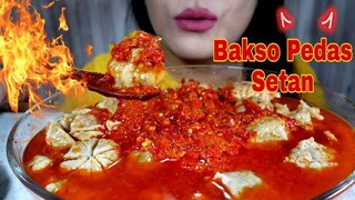 ASMR BAKSO PEDAS DEMIT PEDASNYA MEMBARA  ASMR MUKBANG INDONESIA