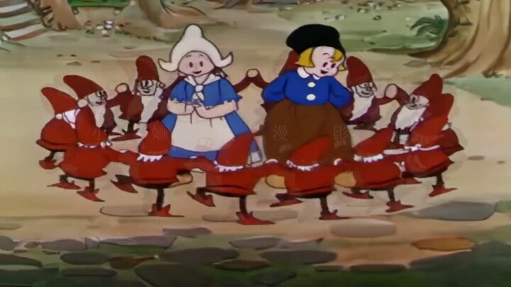 1932 European and American old color animation, brother and sister were abandoned by their stepmothe