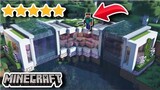 Building Beautiful Waterfall House in Minecraft | casa del arbol minecraft | minecraft house