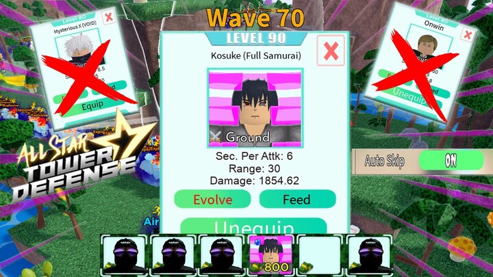 6 Star Sasuke in Material (Orb) Farming | Wave 70 Solo Gameplay | Roblox All Star Tower Defense