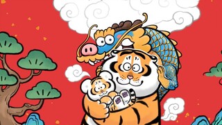 I am happy to see my new art collection "Fat Tiger Goes Up the Mountain"~
