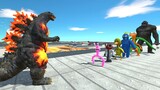 Godzilla Burning LAVA DEATH RUN - Animal Revolt Battle Simulator