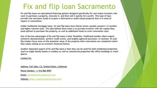 Fix and flip loan Sacramento