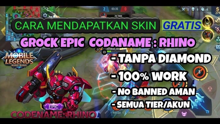 GAMEPLAY GROCK EPIC SKIN GROCK EPIC TANPA DIAMOND ! PERMANENT !!! AMBURADUL FAHM