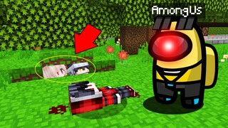 ซ่อนแอบเอาชีวิตรอด!! หนีจาก ผี!!อมองอัสเหลืองAmongUs จะรอดไหม!? (Minecraft ซ่อนแอบ)