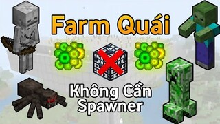 Cách Làm Máy Farm Quái Và Kinh Nghiệm Không Cần Lồng Spawn Trong Minecraft PE | Mobs Farm MCPE/BE