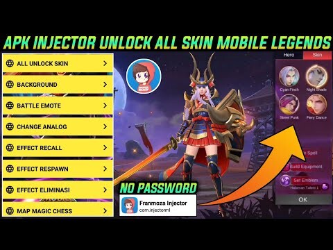 NEW!! APK UNL0CK ALL SK!N MOBILE LEGENDS FULL F!TUR TERBARU | FRANM0ZA INJECT0R