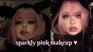 pink & sparkly dolly makeup ♡