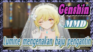 [Genshin, MMD] Lumine mengenakan baju pengantin