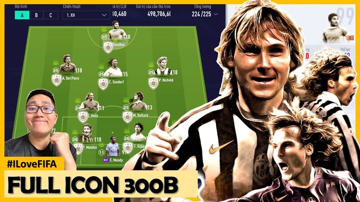 Gần 300 Tỷ I Love Phá Sạch Nâng Cấp ĐỘI HÌNH FULL ICON Cực Mạnh: NEDVED, EUSEBIO, MALDINI, RIJKAARD