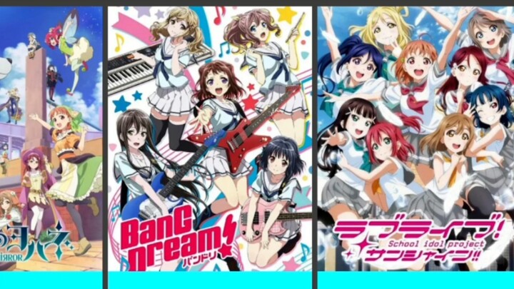 Peringkat rating animasi serial lovelive dan bangdream di bangumi