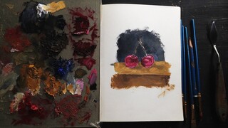 Day 04 - Sketchbook Painting "Cherry" 2020 | JK Art