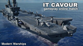 Modern Warships: IT CAVOUR aircraftcarrier in action.