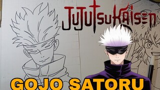 menggambar karakter anime Jujutsu kaisen,gojo satoru