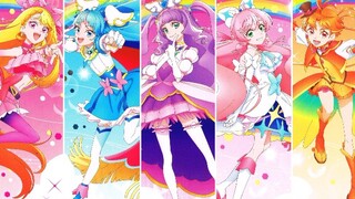 Xem xét tất cả các biến đổi của Pretty Cure trên Bầu trời rộng lớn, không có hình dạng nâng cao nào 