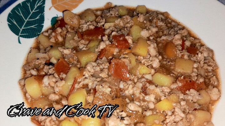Masarap na ulam at palaman sa tinapay/Pork giniling with tomatoes and potatoes 😋