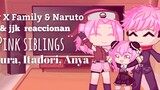Spy x Family & Naruto & jjk reaccionan a pink siblings| Sakura, Itadori, Anya |Gacha club| Alisson|