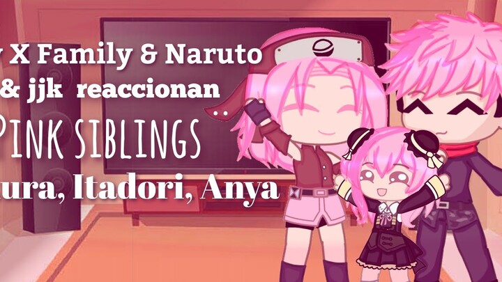 Spy x Family & Naruto & jjk reaccionan a pink siblings| Sakura, Itadori, Anya |Gacha club| Alisson|