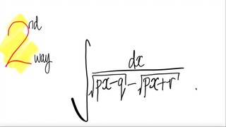 2nd way: integral ∫1/(√(px-q) - √(px+r)) dx