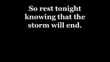 the storm will end