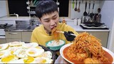 꽃돼지 매운아구찜 계란후라이 반숙 한식 먹방[korean food]mukbang Eating show 吃播