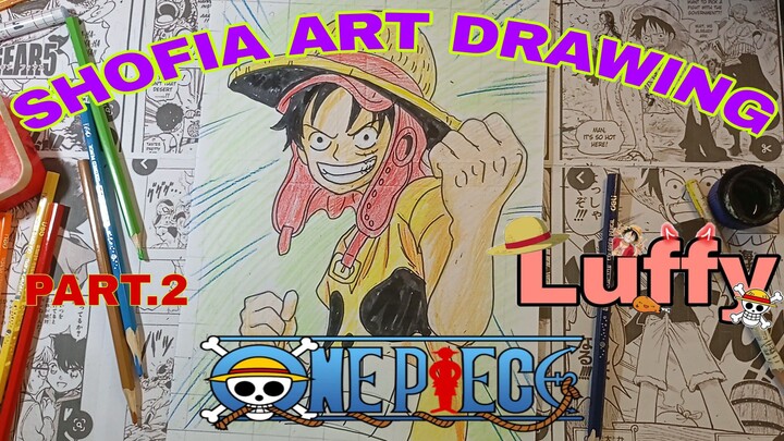 drawing anime one piece luffy part.2