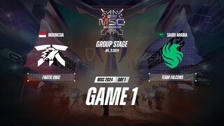 Fnatic ONIC vs Team Falcons GAME 1 MSC 2024 | FLCN VS FNOC ESPORTSTV