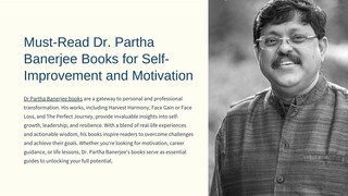 Must-Read Dr. Partha Banerjee Books for Self-Improvement and Motivation