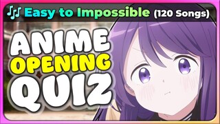 🔊 ANIME OPENING QUIZ: Very Easy → 99% Fail 【120 Songs!】