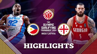 Philippines 🇵🇭 lose to Georgia 🇬🇪 but qualify for semi-finals | Highlights | FIBA OQT 2024 Latvia
