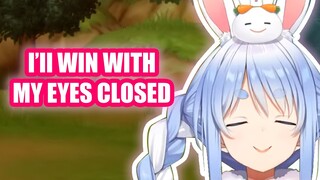 Smug Pekora Plays While Her Eyes Are Closed 【Hololive Eng Sub】