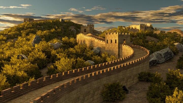 【Blender】Draw the Great Wall in one stroke!