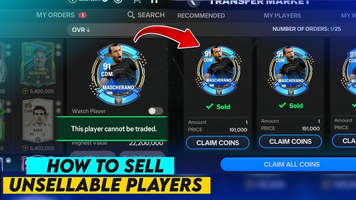HOW TO SELL PLAYERS THAT CANNOT BE SOLD ON FC MOBILE