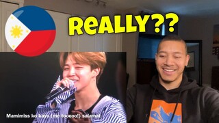 Reacting to BTS Speaking Tagalog on the Wings Tour in the Phillipines!! 😲